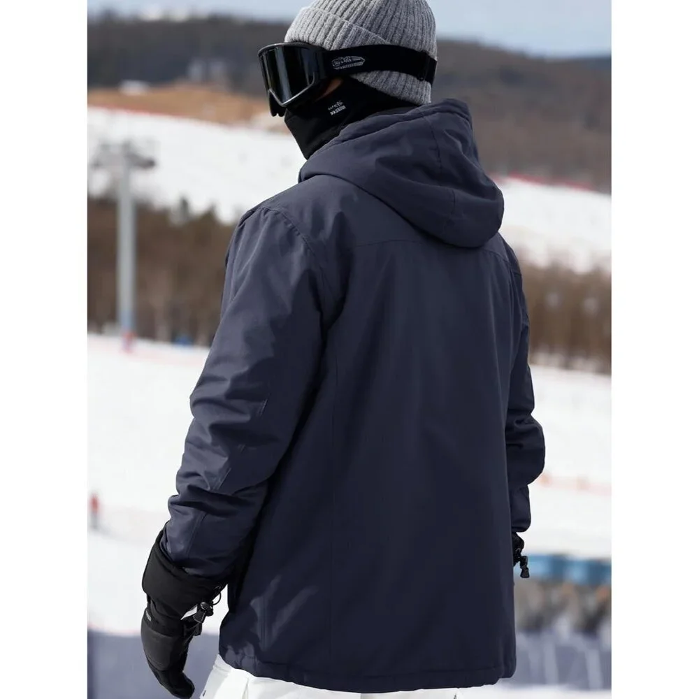Men's Midnight Navy Waterproof Ski Snow Fleece Lined Warm Winter Rain Jacket